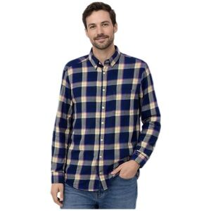 Old Navy Men’s Blue Plaid Flannel Shirt Grunge, Cabincore, Normcore, Punk Size L